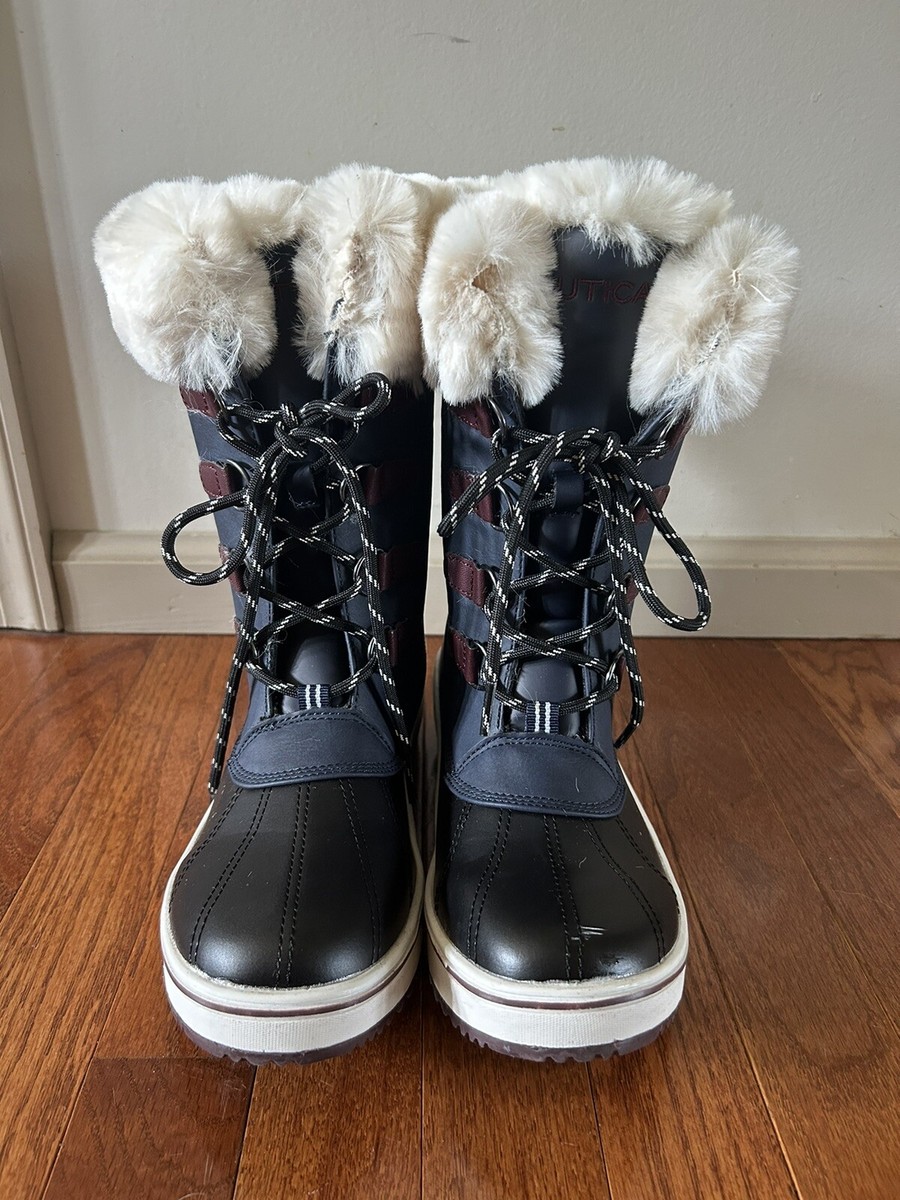 Nautica Rain Snow Work Faux Fur Boots Nautica Faux Fur Lined Rain Duck Boots Women main image 4
