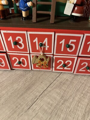Kurt Adler Wooden Advent Calendar Christmas Tree 24 Wood Ornaments | eBay