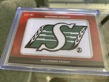 2016 Upper Deck CFL Saskatchewan Roughriders Primary Logo Patch