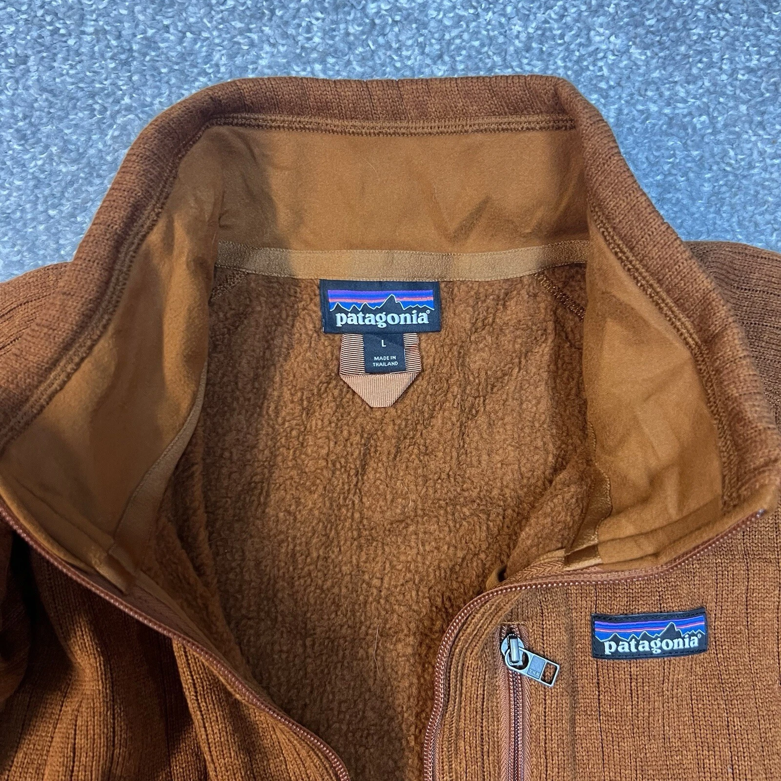 patagonia better sweater rib knit 1/4 zip fleece pullover sweater