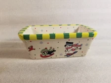 Temptations Snowman Winter Holiday Design 12 oz Mini Loaf Pan Ovenware NO LID