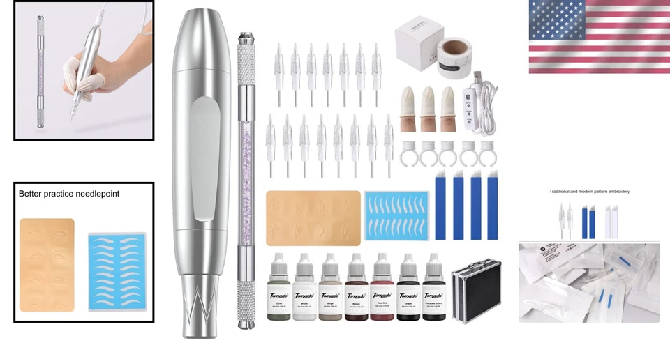 Kit Completo Microblading con Pluma de Maquillaje Resistente al Agua - Ideal para Principiantes Foto 2 de 4