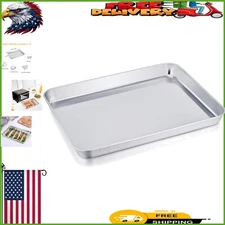 Durable Deep Edge Stainless Steel Baking Tray - Dishwasher Safe, Aluminum Free