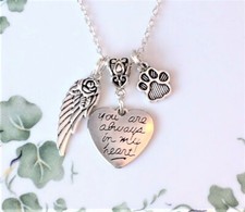 Always in my Heart Pet Memorial Loss Necklace dog cat