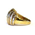 10k yellow gold 3.33ct SI3 H diamond cluster anniversary ring 7.6g dome band — photo 4