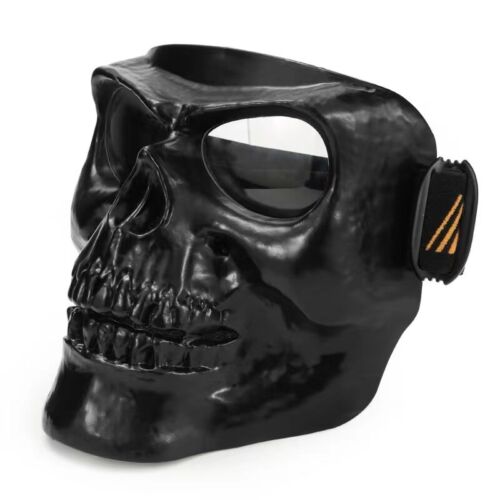 Motorcycle Face Shield Helmet skull Mask Goggles Dust-proof Black White - Picture 17 of 21