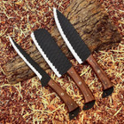Custom Hand Made  Kitchen Chef Knife Set of 3pcs, Chef Set, BBQ Knife Set, Gift
