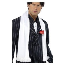 1920s White Gagster Scarf with Tassels Adult