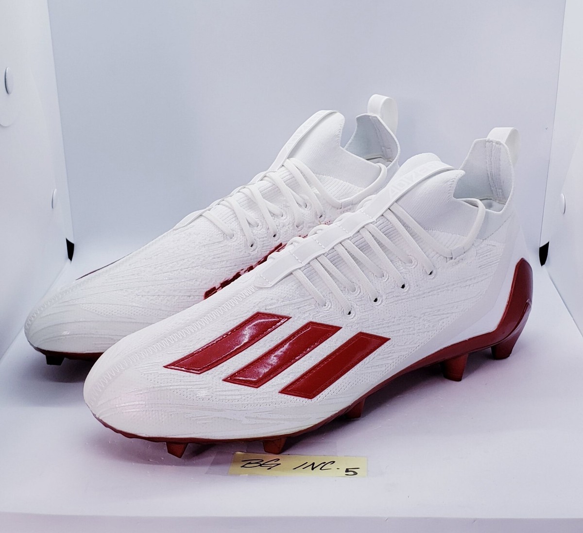 Adidas Adizero Primeknit Football Cleats White / Red Men display picture 2