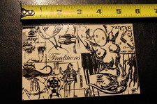 REEF denim Graphic pen art "Traditions"  5.5" Vintage Surfing Decal STICKER