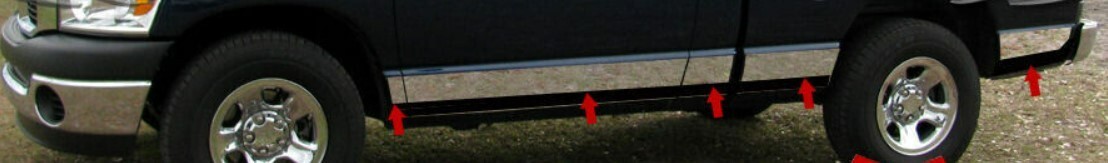 Stainless Steel Rocker Panel Fits 2002-2008 Dodge Reg Cab SB, FL - 8 ...