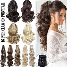 Hair Styling Tool Jaw Horse Tail Curly Wavy Clip On Ponytail Claw Hairpiece