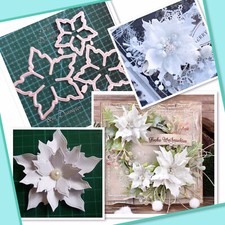 Metal Cutting Dies Poinsettia Set Of 3 Dies for Foamiran or Paper Card Craft