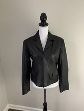 Casini Firenze Jennifer Tattanelli Leather Jacket Blazer Fits Medium Black Italy