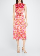 andrew gn coral print dress size 42 no belt see description