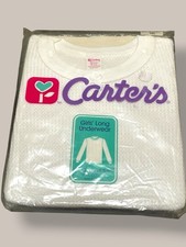 Vintage Carter  s Girls Long Underwear Thermal White Shirt Small 4-6 NIP/NOS/USA