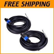 DJ/PA Wire Connection Cord - 25ft Speakon to 1/4" Cable Pair