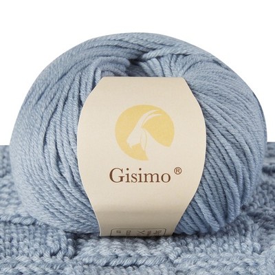 1 Ball 50g 100% Merino Wool 6Ply Soft Morandi Blue Hand Knitting Yarn 127yd