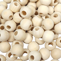 12Mm 100 StüCk Holzperlen GroßEs Loch Runde NatüRliche Lose Spacer Perlen FüR DI