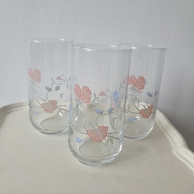 Vintage Luminarc France Rosa Trio Erbse Blume Gläser Becher 3er Set