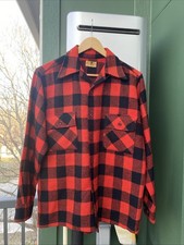 Vintage 1950s Towncraft Cotton Sanforized Flannel Shirt Workwear Small 50s