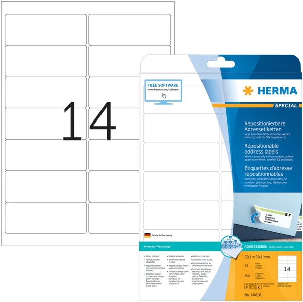 2 Bis 64X Herma Universal-Etiketten Special, 99,1 X 38,1 Mm, Weiß Bis 33% Rabatt-image