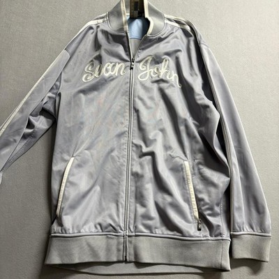 Sean John Vintage Track Jacket Mens XL Gray Polyester Full Zip Y2K Hip Hop