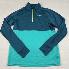 Nike Seater Men Large Blue Colorblock 1/4 Zip Pullover Dri-FIT Running  L