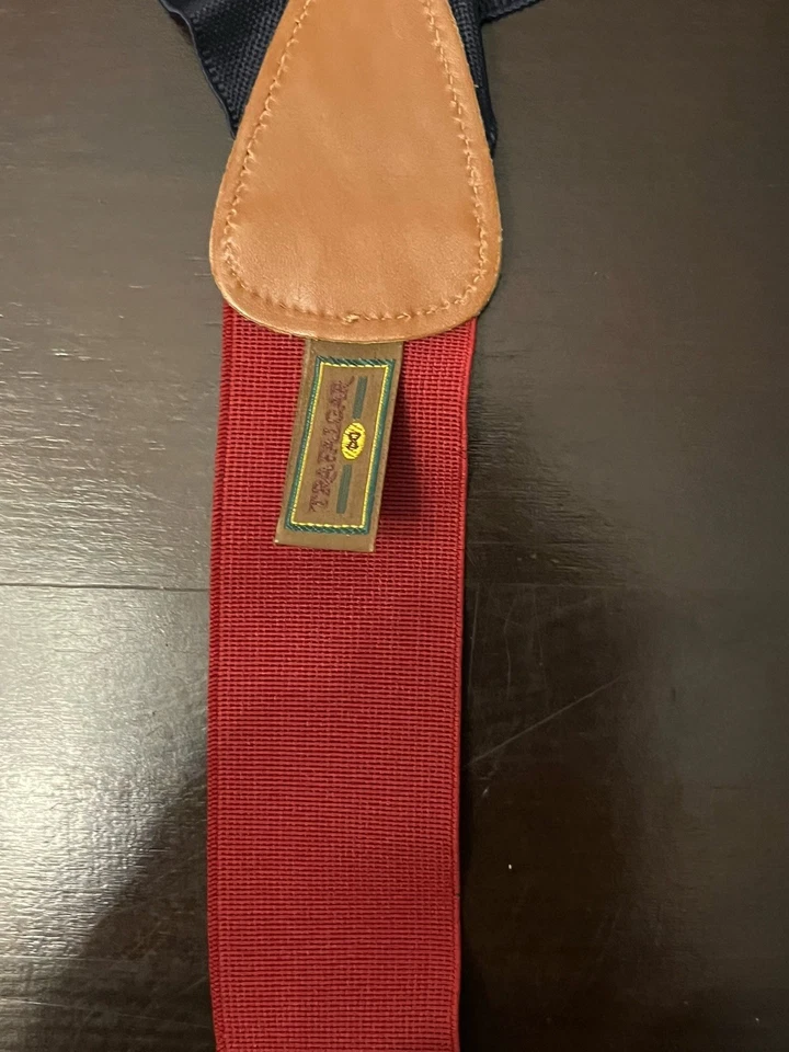 Lot Of 3: Trafalgar Suspenders With Button Attachments Navy Red Maroon Menswear - Image 3 of 4