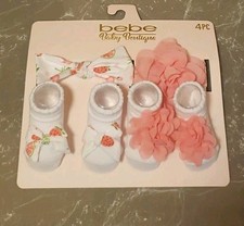 Bebe Baby Boutique 4 Piece Set 2 Headbands And 2 Pair Socks