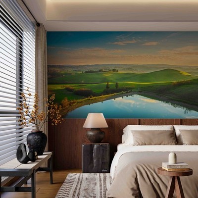 3D Sky Field Pond Landscape Wallpaper Wall Murals Removable Wallpaper