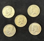 5-ea. Kennedy 40% Silver Half Dollars, 1966,1967,1968,1969