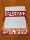 H - Vintage Falstaff Beer Cardboard Stock Paper Advertising Poster, display sign