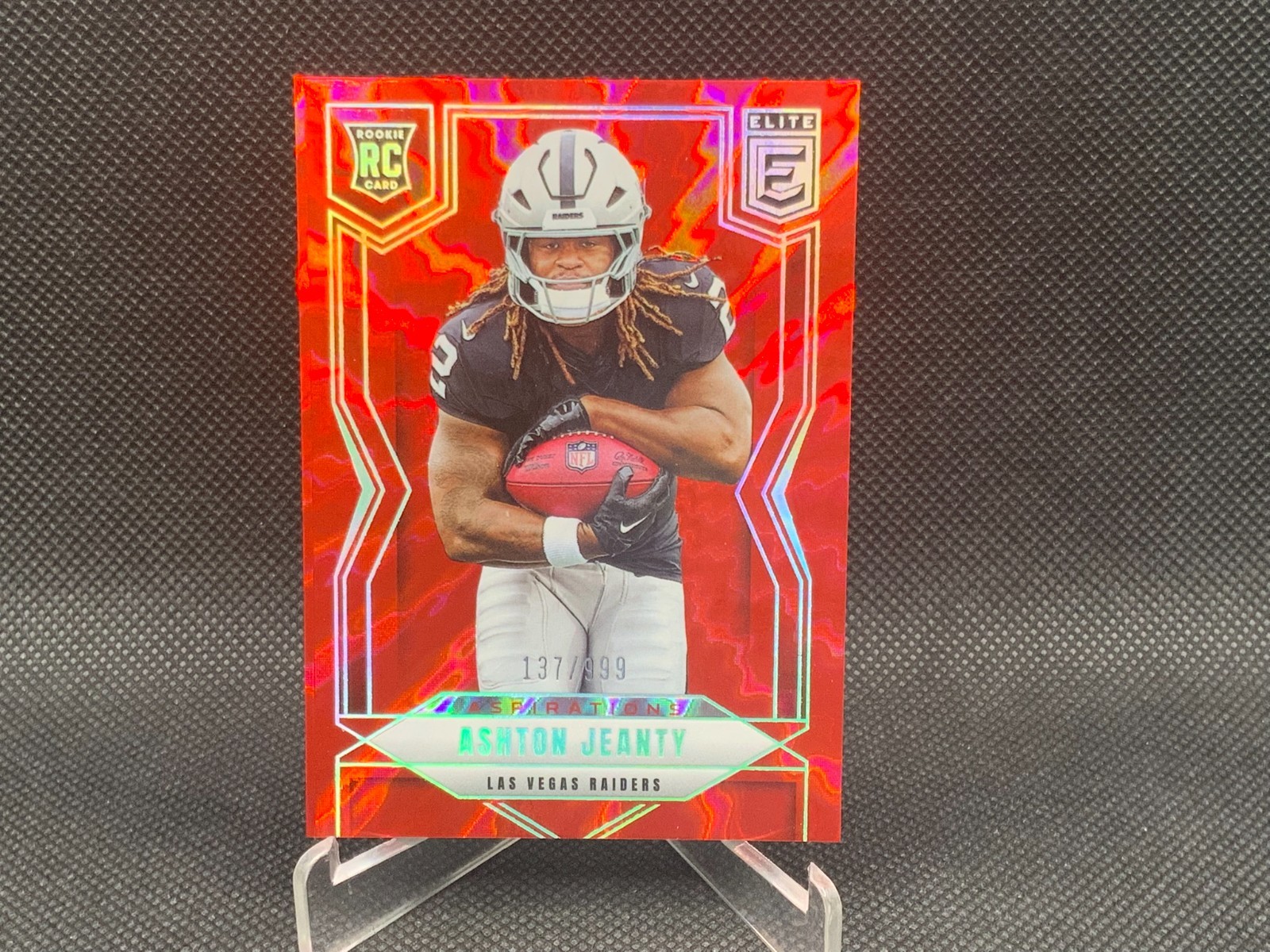 2025 Elite ASHTON JEANTY Red Aspirations RC /999 #113 Raiders