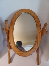 Antique Pine Oval Dressing Table Mirror In Great Condition