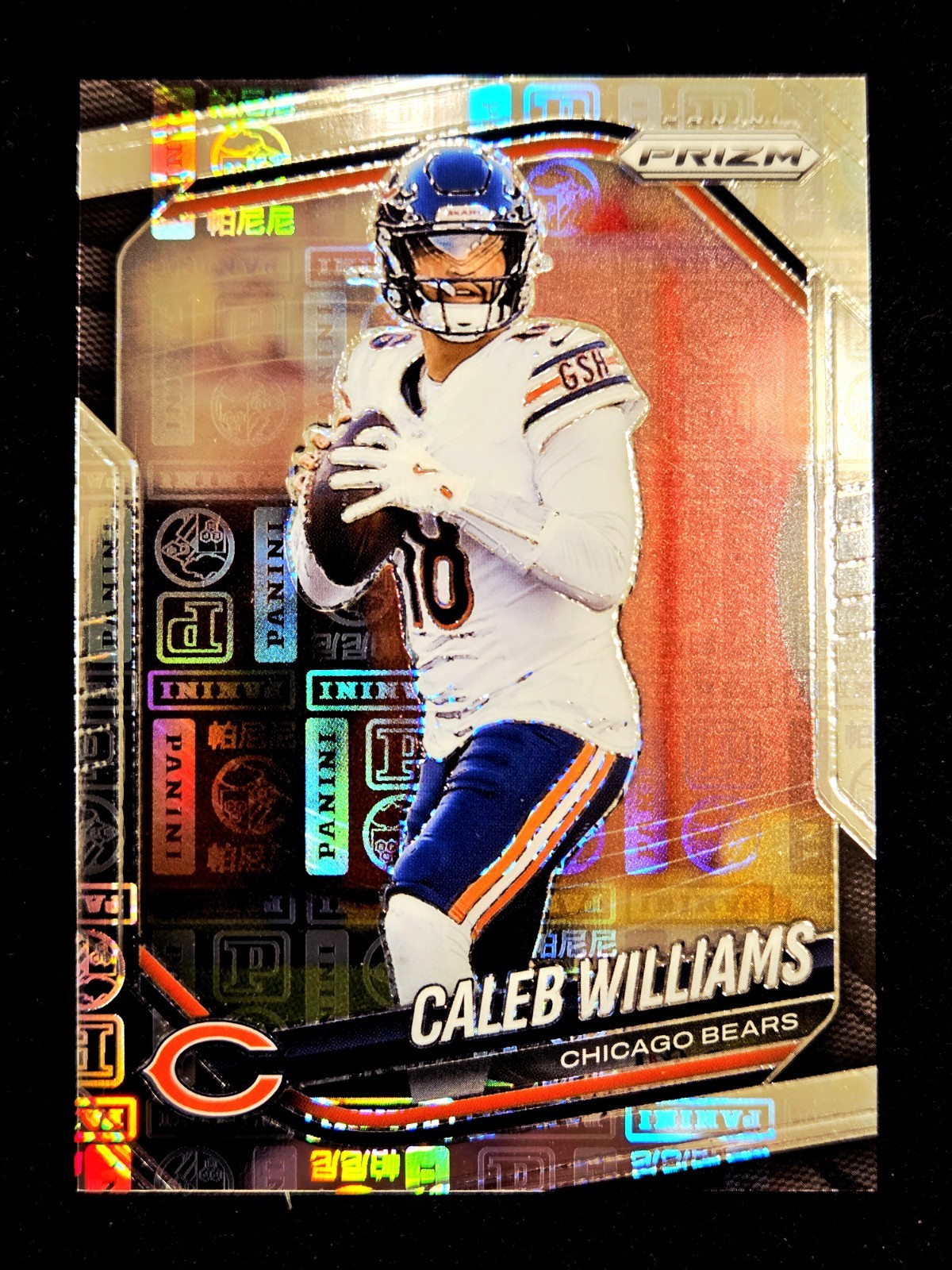 2025 Caleb Williams SSP 18/20! Panini Logo Prizm #124 Jersey Match 1/1 Bears NFL