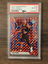 2019 Panini Mosaic Trae Young Reactive Blue # 182 PSA 10 # 57629067