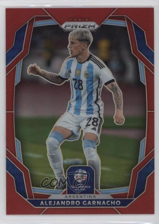 2024 Panini Prizm CONMEBOL Copa America Red 124/199 Alejandro Garnacho #15 n0c