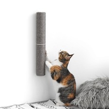 Cat Scratcher Wall Mounted 18 Inch Compact Sisal Scratching Post Grey