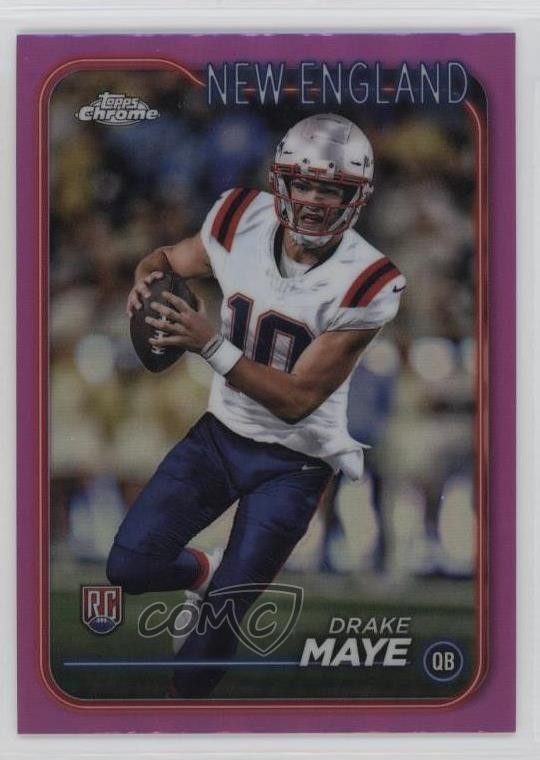 2024 Topps Chrome Rookies Pink Refractor Drake Maye #203 4f5