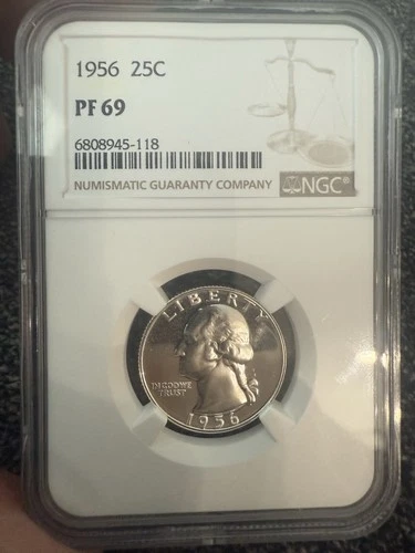 1956 Proof Washington Silver Quarter 25C NGC PF69