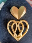 VINTAGE SIGNED GIVENCHY PARIS NEW YORK INFINITY KNOT HEART MOD GOLD TONE PIN LOT