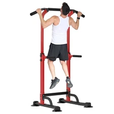 Adjustable Pull Up Bar & Dip Station - 10 Height Settings, 400LBS Capacity