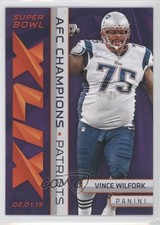 2015 Panini Super Bowl XLIX Promo Pack Patriots Vince Wilfork #9 7l6