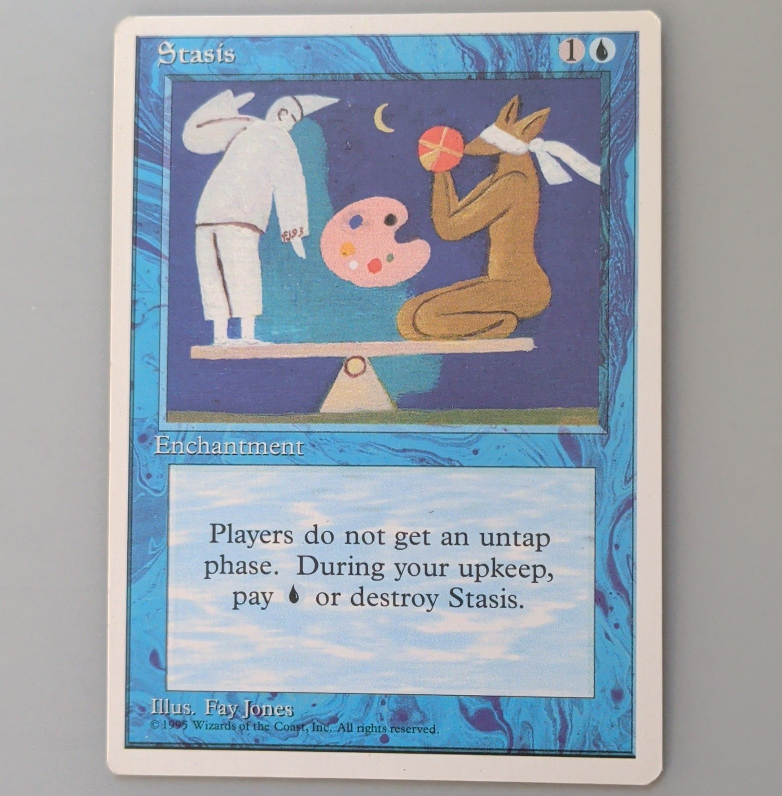 MTG Stasis 4th Edition Blue Rare Enchantment Regular English #104 Fay Jones 1995