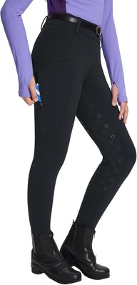 baleaf Girls Riding Pants, Fleece Winter Breeches Full Seat Medium, Black 