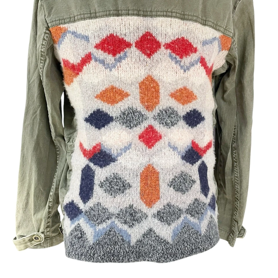 POR ANTHROPOLOGIE Arly Southwestern Suéter-Espalda Anorak Camisa Chaqueta Talla Pequeña M Foto 4 de 4