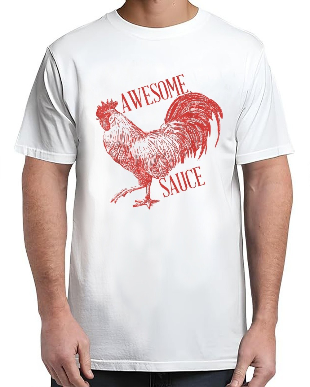 Spicy Rooster Awesome Sauce Graphic Tee for Adults S-4XL