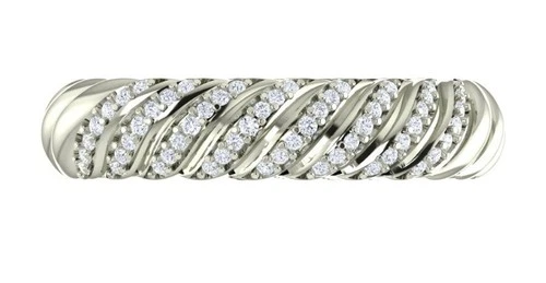 VVS1 D Round Moissanite Ring 925 Silver Twisted Band Diamond Style Size 7 Women