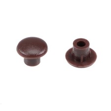 Screw Cap Cover,200Pcs 5mm Dia Brown Plastic Locking Hole Plugs Button Top Flush